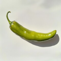 Aufkleber - Fresh green pepper on a light background showcasing its smooth texture and vibrant color in a kitchen setting