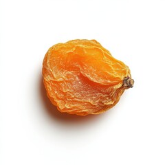 Poster - Bright orange dried apricot displayed against a clean white background for natural food photography