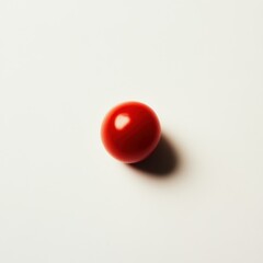 Aufkleber - Vibrant red cherry tomato resting on a plain surface during natural light exposure
