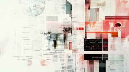 Poster - Comprehensive layout of financial documents showcasing data visualization techniques and analytical insights