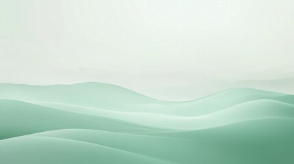 Aufkleber - Inspiring pastel mint green waves create a serene background perfect for calming designs and tranquil settings