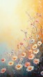 © vadosloginov - Vibrant daisies bloom in a painterly landscape with soft pastels and gentle hues capturing a serene spring atmosphere