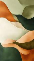 Aufkleber - Layered abstract painting featuring earthy tones that evoke a sense of calm and connection to nature