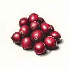 Poster - Handful of fresh cranberries displaying smooth surfaces ready for culinary use in autumn harvest