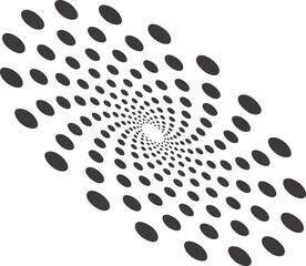 Poster - Abstract dotted round with spiral pattern. Circular graphic. Swirl circle shape with halftone effect. Geometric concentric radial element