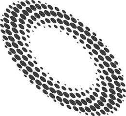Poster - Abstract dotted round with spiral pattern. Circular graphic. Swirl circle shape with halftone effect. Geometric concentric radial element