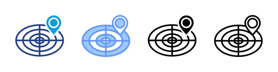 Poster - Tracking icon set multiple style collection