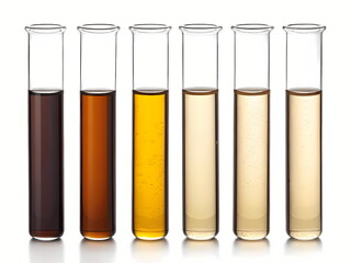 Poster - Test tubes containing liquids showing a gradient from dark to light brown