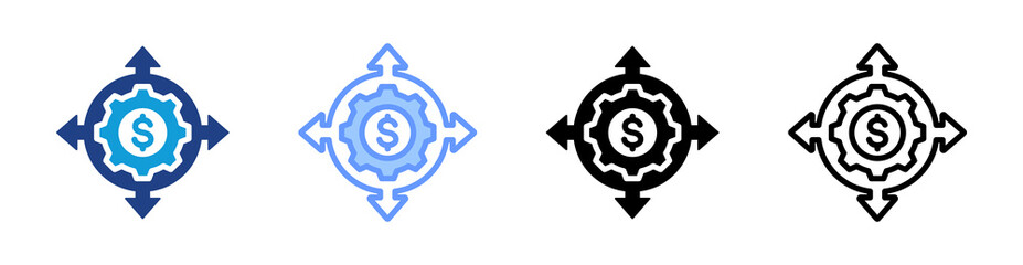 Poster - Alignment icon set multiple style collection