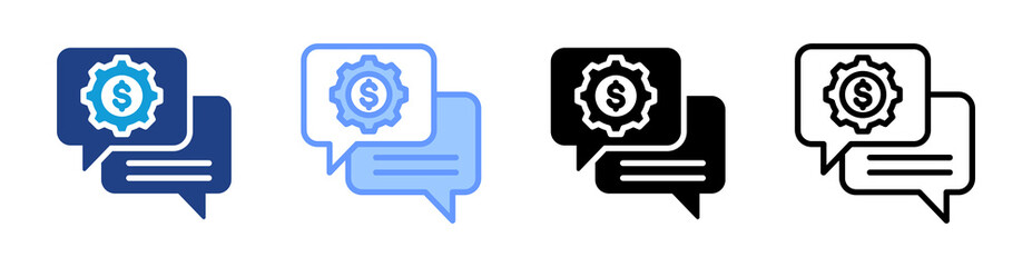 Poster - Communication icon set multiple style collection