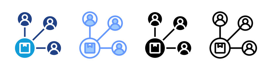 Poster - Distribution icon set multiple style collection