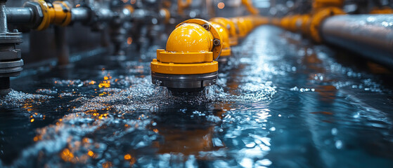 Poster - wireless controlled valve system regulating clean water flow in facility