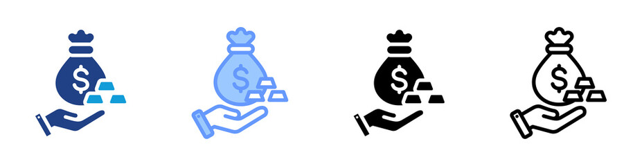 Poster - Wealth icon set multiple style collection