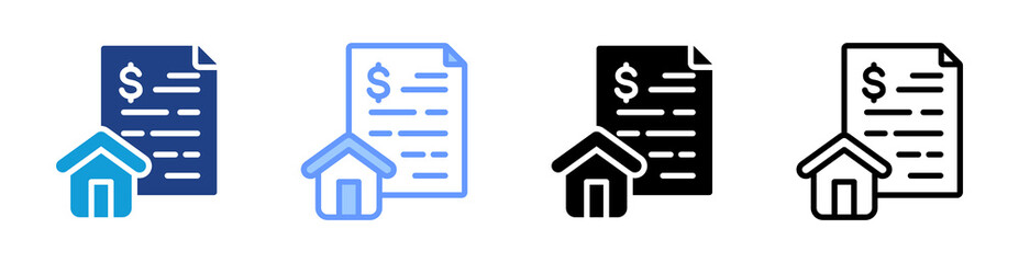 Poster - Mortgage icon set multiple style collection