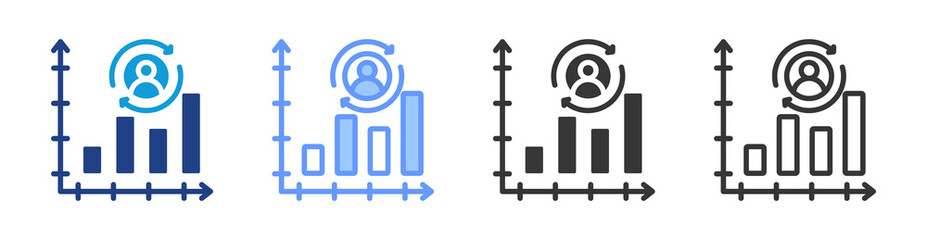 Poster - Retention Rate icon set multiple style collection
