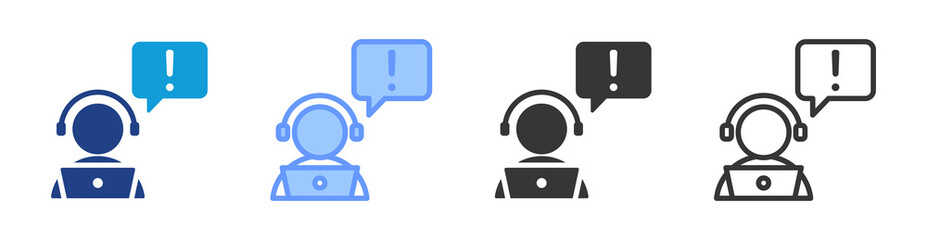 Aufkleber - Customer Service icon set multiple style collection