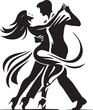 © Al - Dancing Couple bold line art silhouette design vector.