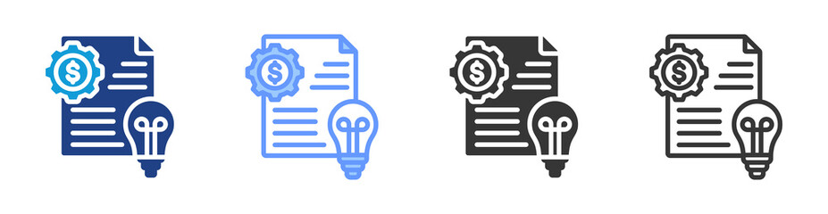 Aufkleber - Financial Literacy icon set multiple style collection