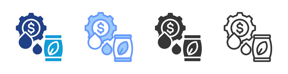 Poster - Commodities icon set multiple style collection