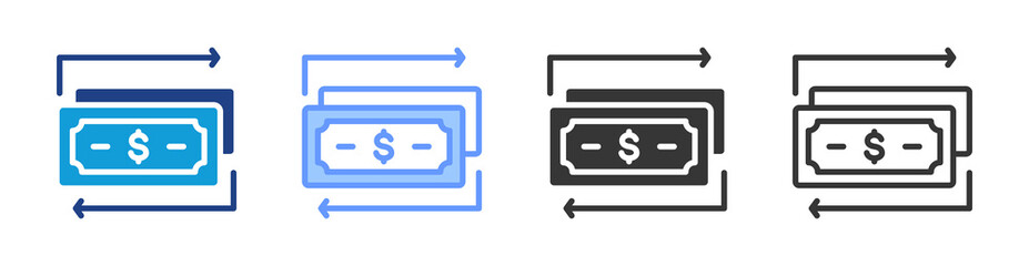 Poster - Cash Flow icon set multiple style collection