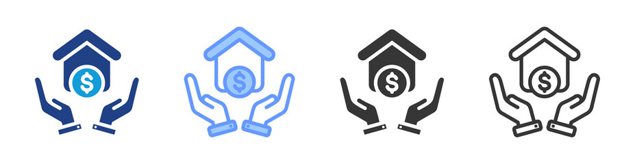 Poster - Real Estate icon set multiple style collection