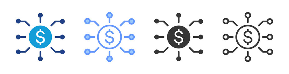 Poster - Hedge Fund icon set multiple style collection