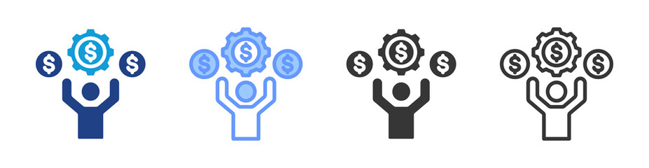 Poster - Financial Independence icon set multiple style collection
