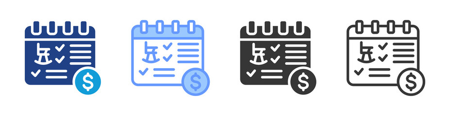 Poster - Retirement Planning icon set multiple style collection