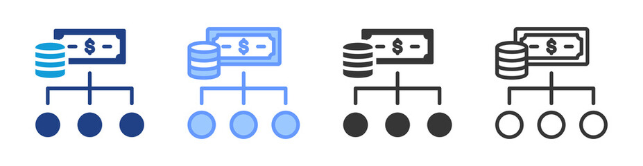 Poster - Diversification icon set multiple style collection