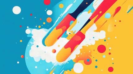 Poster - A vibrant infographic illustrating the proper way to brush teeth, emphasizing circular motions and gumline cleaning.