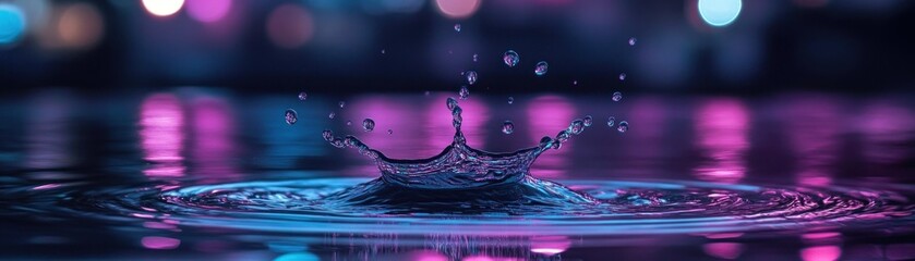Poster - A detailed close up view of a water droplet splash