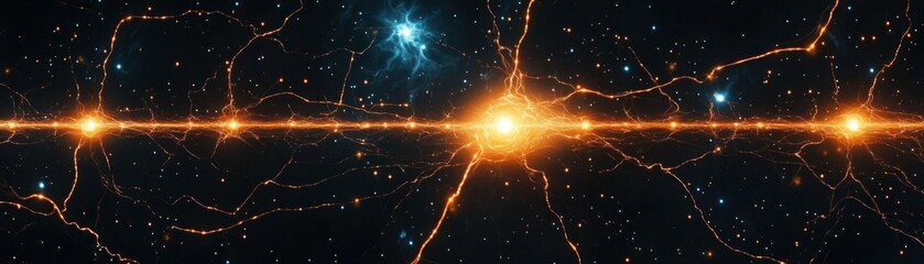 Aufkleber - An artistic rendering of interconnected energy and cosmic elements