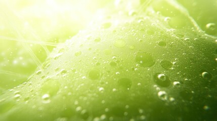 Poster - A close up of a green surface with droplets visible