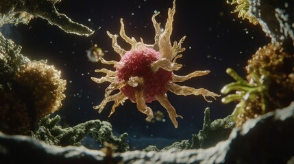 Poster - A detailed illustration showcasing an intricate biological cellular structure