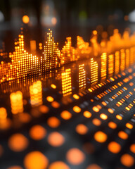 Poster - glowing abstract digital audio waveform visualization. dynamic data representation