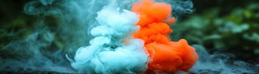 Poster - Vibrant plumes of colored smoke erupting from a surface
