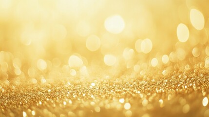 Poster - Golden sparkly background with soft bokeh lights and blurred effect