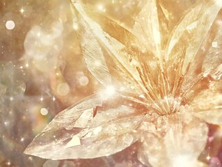 Poster - Golden flower with bokeh background.