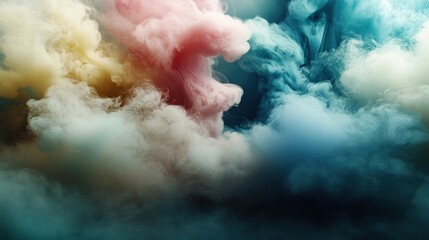 Poster - Abstract artistic cloud formations showcasing vibrant colors and flowing textures