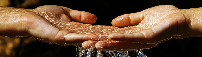 Aufkleber - Persons hands cupped together holding and spilling clear water