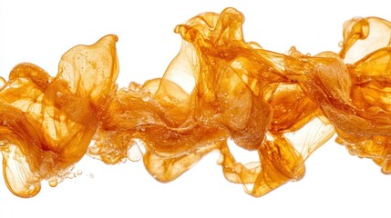 Poster - Flowing liquid substance with transparent and golden coloration in motion
