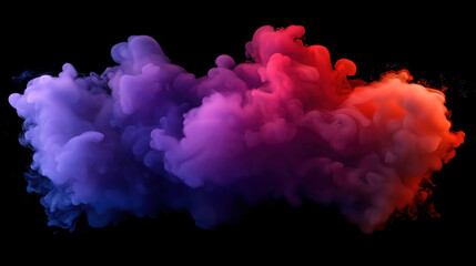 Poster - Vibrant red, purple, and pink smoke forming intricate patterns against a black backdrop