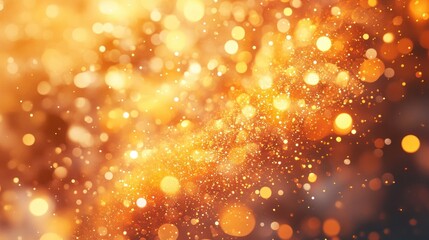 Poster - Golden bokeh lights sparkling and glowing in an abstract pattern