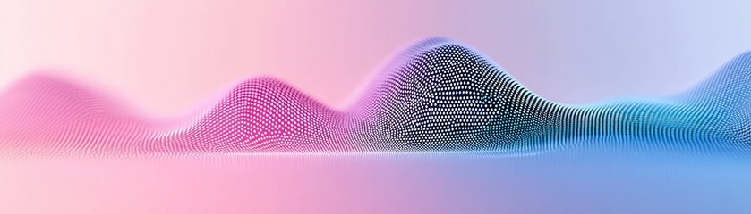 Poster - Abstract digital landscape presents flowing waves with vibrant color gradients