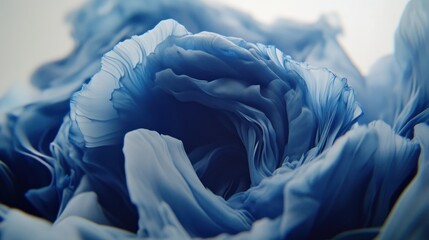 Poster - Abstract composition featuring flowing blue fabric and delicate textures