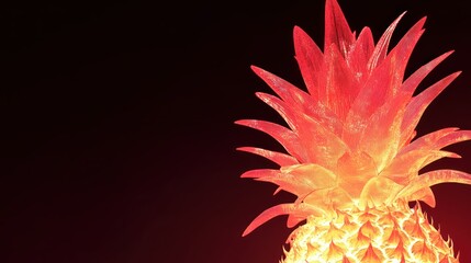 Poster - The close up image shows an illuminated pineapple fruit