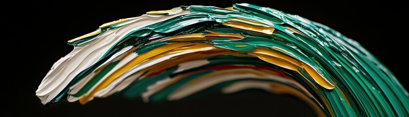 Poster - An abstract artwork demonstrating vibrant textured color and a curved shape