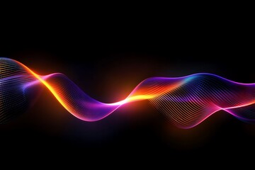 Poster - Abstract colorful wave glowing in dark.