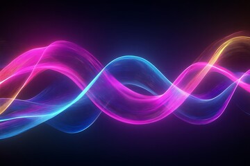 Poster - Abstract glowing neon waves. (1)