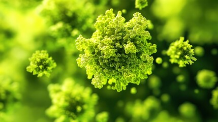 Poster - Abstract macro image depicts a group of green floral formations